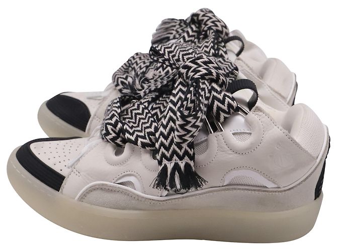 Sneakers Lanvin Curb in pelle bianca - vista 4
