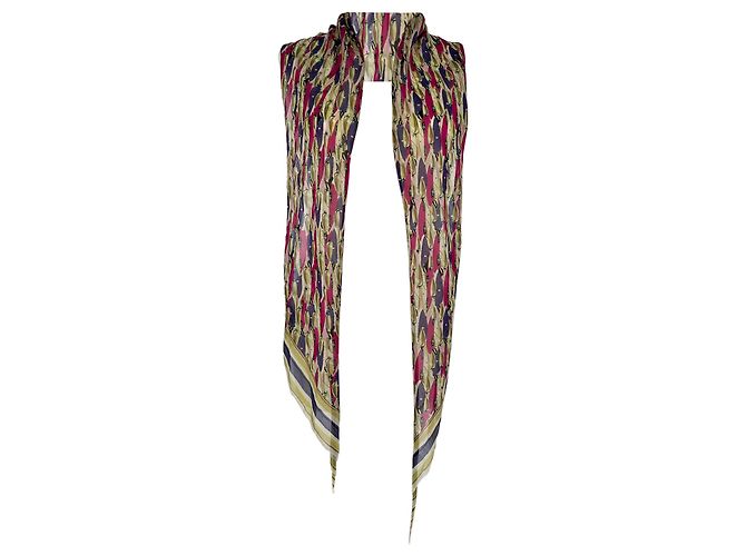 Sciarpa stampata Louis Vuitton in cotone multicolore - vista 2