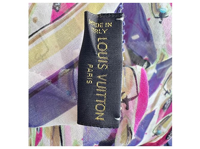 Sciarpa stampata Louis Vuitton in cotone multicolore - vista 3