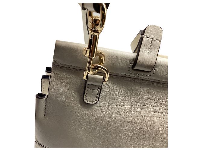 Borsa a tracolla Tory Burch Block T in pelle di vitello bianca - vista 14