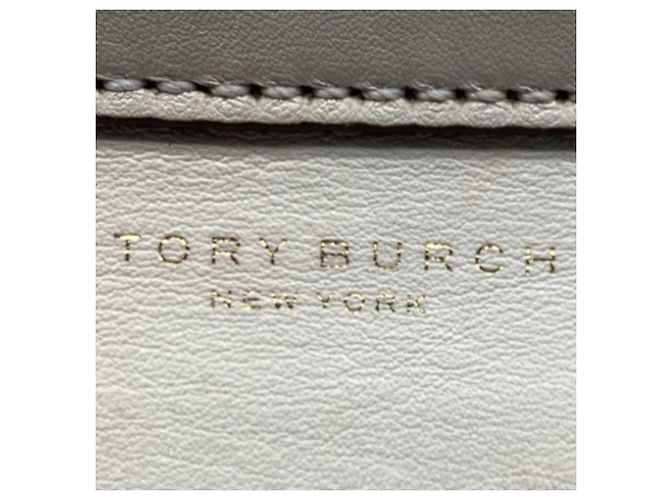Borsa a tracolla Tory Burch Block T in pelle di vitello bianca - vista 18
