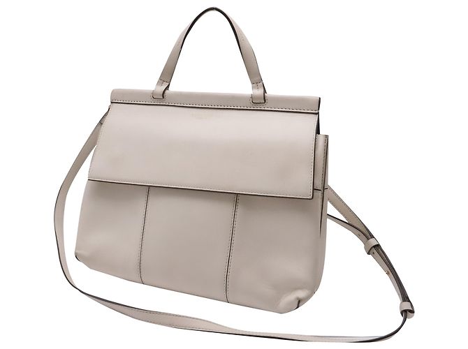 Borsa a tracolla Tory Burch Block T in pelle di vitello bianca - vista 2