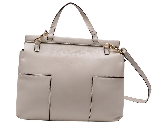 Borsa a tracolla Tory Burch Block T in pelle di vitello bianca - vista 4