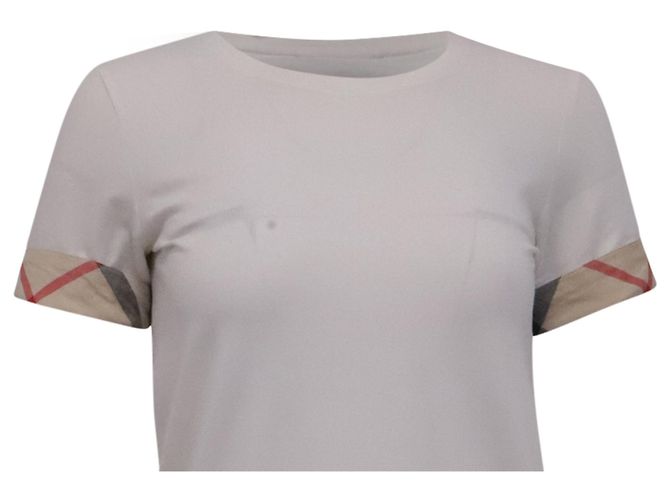 Camiseta Burberry Check Cuff de algodón blanco - vista 2