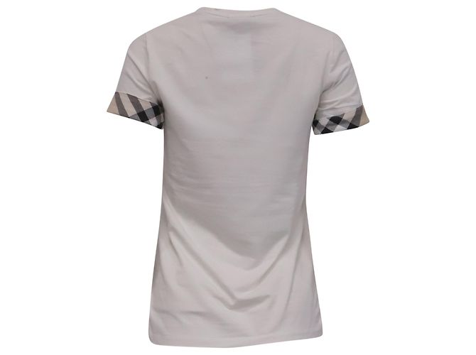 Camiseta Burberry Check Cuff de algodón blanco - vista 4