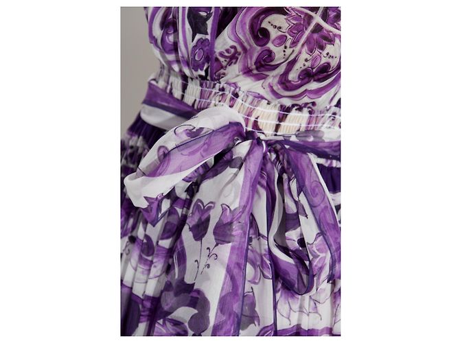 Vestido maxi de seda morado con cuello halter Dolce & Gabbana - vista 3