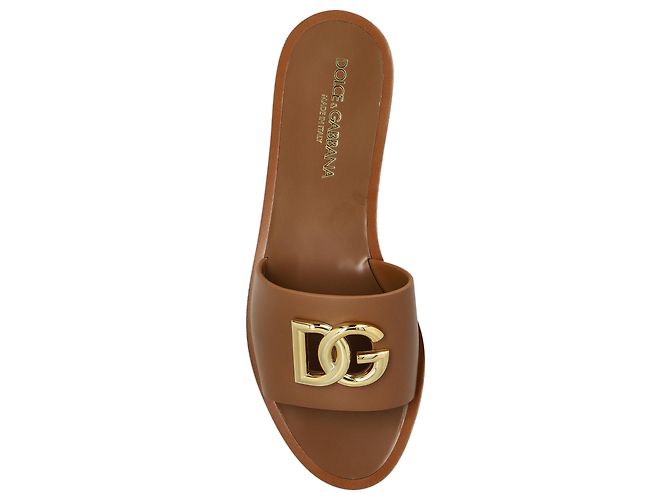 Dolce & Gabbana Leder-Slides mit Logo-Applikation - Ansicht 4