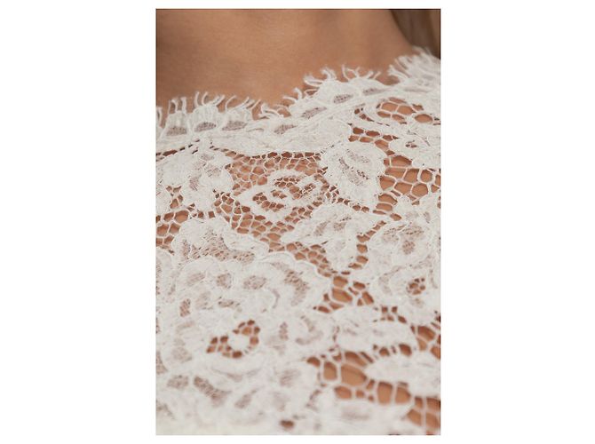 Dolce & Gabbana Top sin mangas de encaje blanco - vista 3