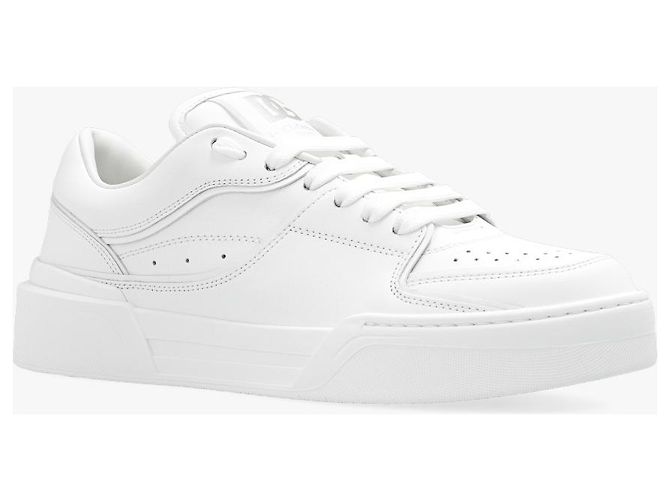 Baskets New Roma blanches en cuir Dolce & Gabbana - vue 4