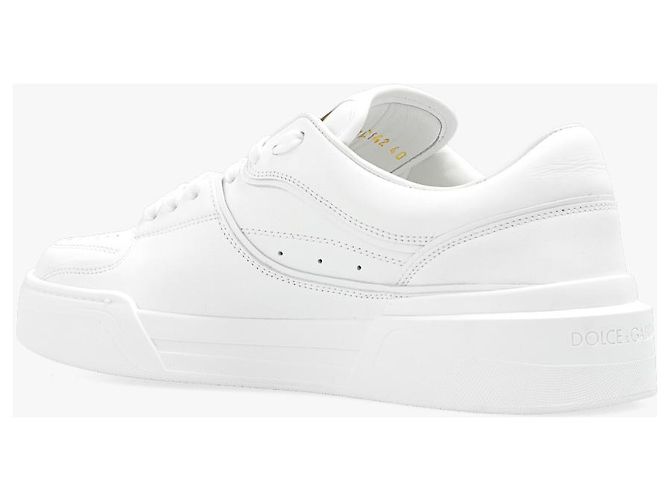 Baskets New Roma blanches en cuir Dolce & Gabbana - vue 5