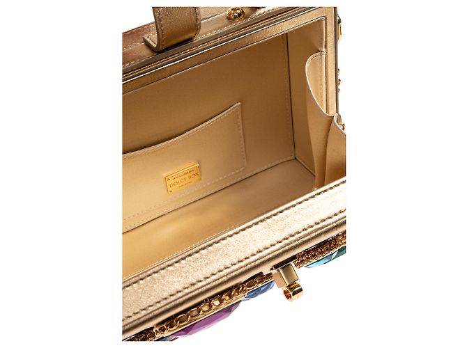 borsa Dolce & Gabbana Dolce Box pelle oro metallizzato - vista 3