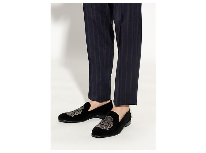Mocassini in velluto nero Dolce & Gabbana - vista 2