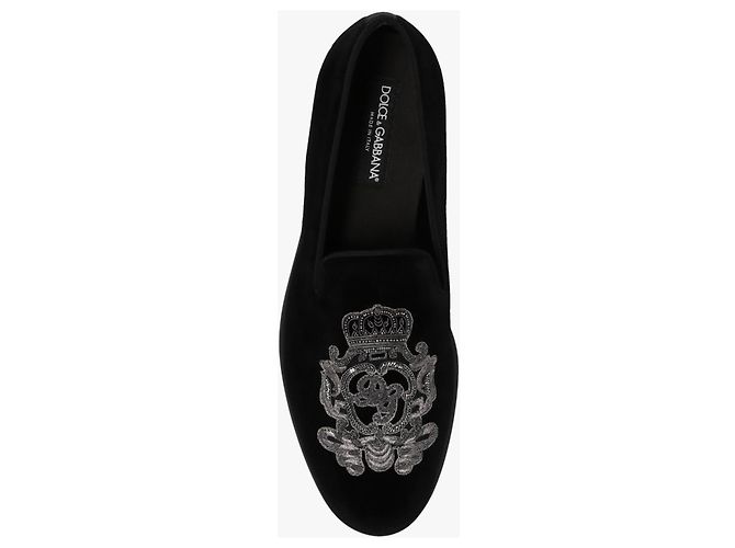 Mocassini in velluto nero Dolce & Gabbana - vista 6