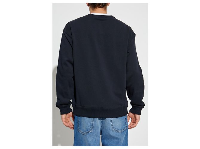 Sweatshirt Dolce & Gabbana avec logo brodé en coton bleu - vue 2