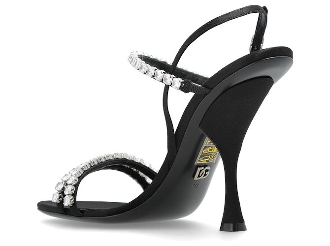 Dolce & Gabbana Sandali con tacco e cristalli scintillanti - vista 3