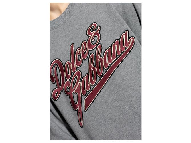 Dolce & Gabbana Logo Sweatshirt Grau Baumwolle - Ansicht 3
