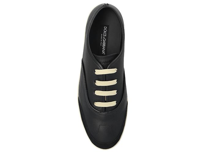 Sneakers in pelle nera Dolce & Gabbana - vista 4