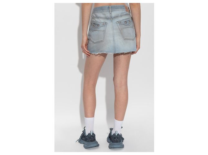 Falda corta de denim Balenciaga azul - vista 2