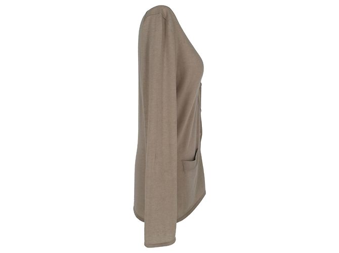 Hermès Knopf-Strickcardigan aus braunem Cashmere - Ansicht 2