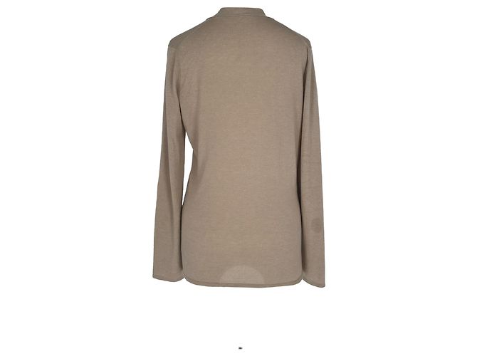 Hermès Knopf-Strickcardigan aus braunem Cashmere - Ansicht 3