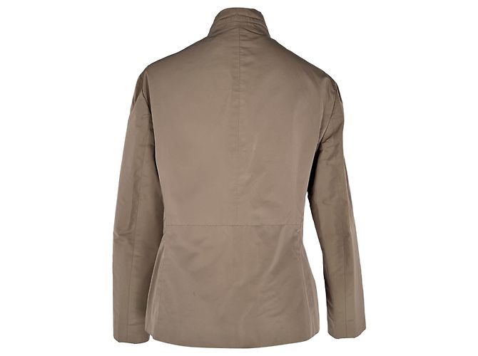 Jil Sander Hidden-Buttoned Blazer with Pockets in Brown Polyester - view 3