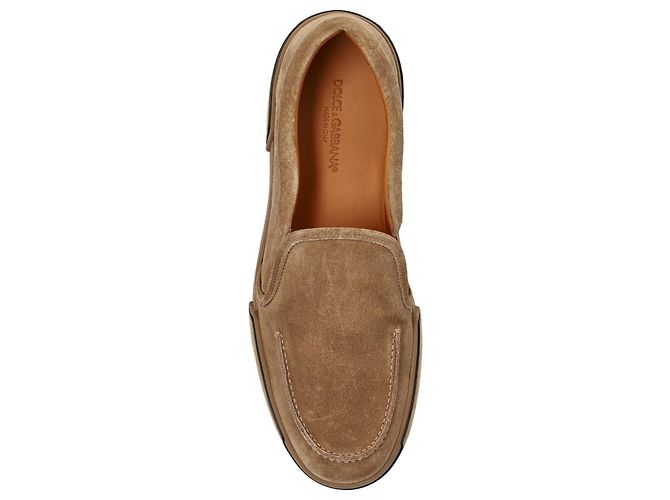 Sneaker slip-on in camoscio beige Dolce & Gabbana - vista 4