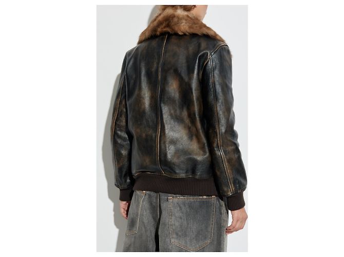 Dolce & Gabbana Lederjacke aus Kalbsleder in Braun - Ansicht 2