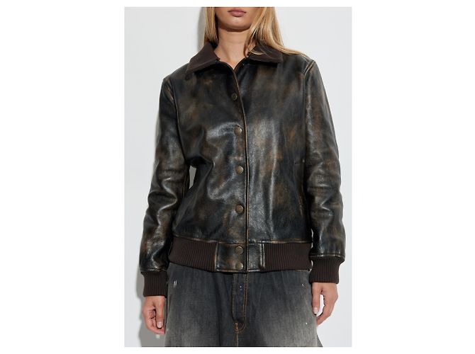 Dolce & Gabbana Lederjacke aus Kalbsleder in Braun - Ansicht 4