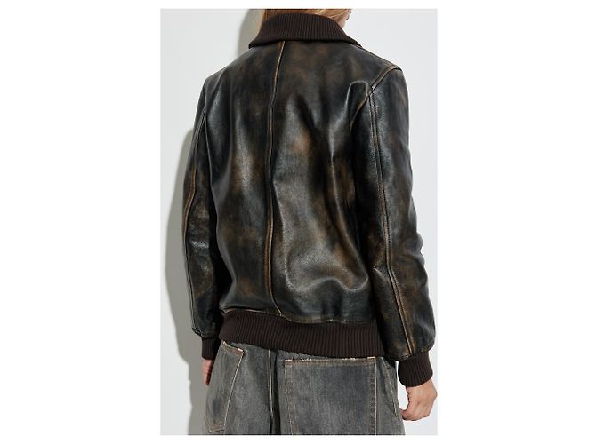 Dolce & Gabbana Lederjacke aus Kalbsleder in Braun - Ansicht 5