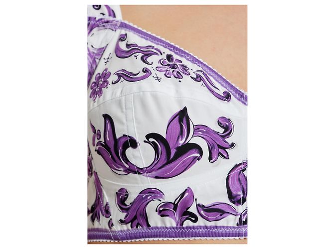Dolce & Gabbana Top corto con estampado "Majolica" - vista 3