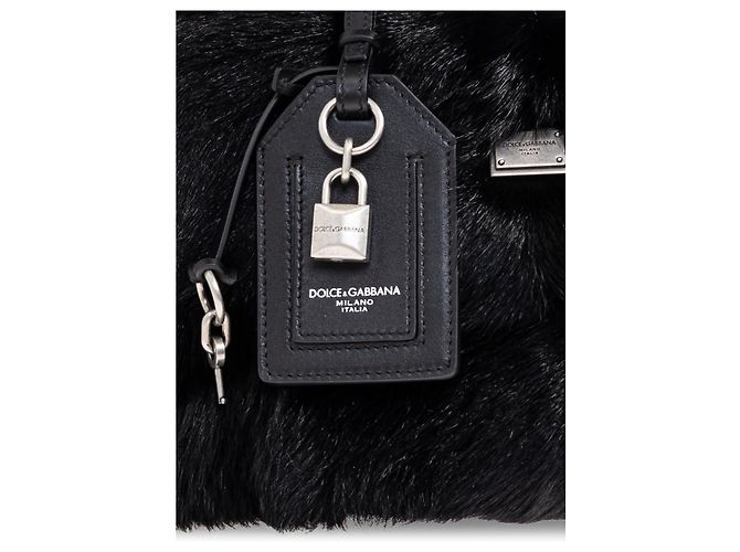 Borsa My Sicily Dolce & Gabbana nera in pelliccia e pelle - vista 5