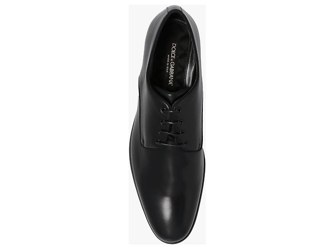 Scarpe Derby in pelle nera Dolce & Gabbana - vista 6