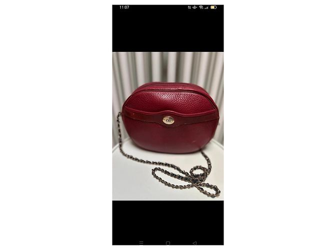 Christian Dior Borsa Rotonda in Pelle Rossa Borsa a Tracolla - vista 2