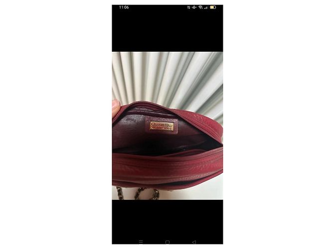 Christian Dior Borsa Rotonda in Pelle Rossa Borsa a Tracolla - vista 3