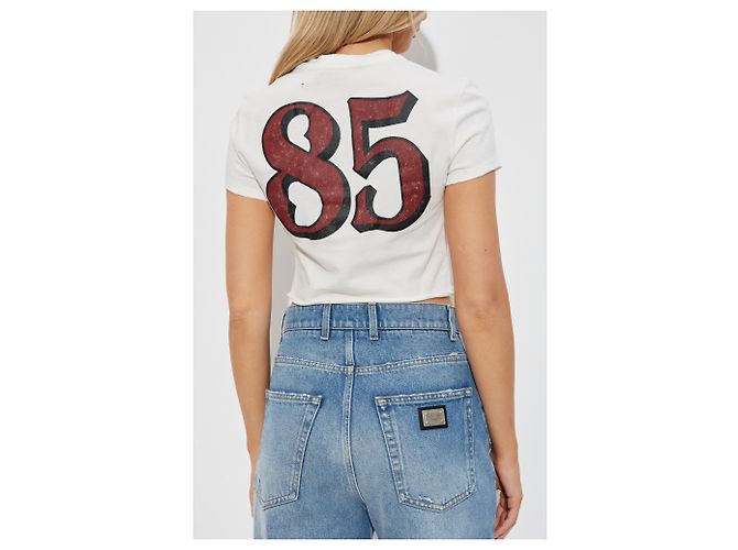 Dolce & Gabbana Cropped T-Shirt mit Vintage-Effekt - Ansicht 2