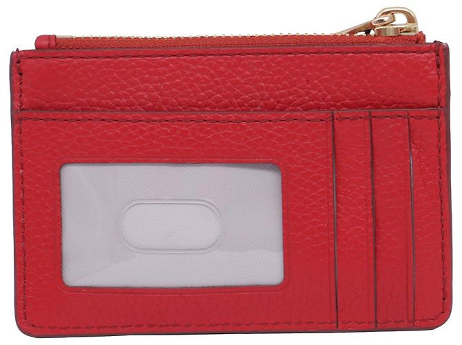 Marc Jacobs Top Zip Card Wallet in Red Leather - view 2