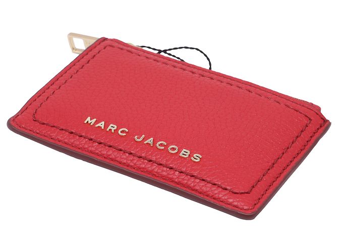 Marc Jacobs Top Zip Card Wallet in Red Leather - view 3