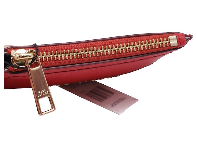Marc Jacobs Top Zip Card Wallet in Red Leather - view 5