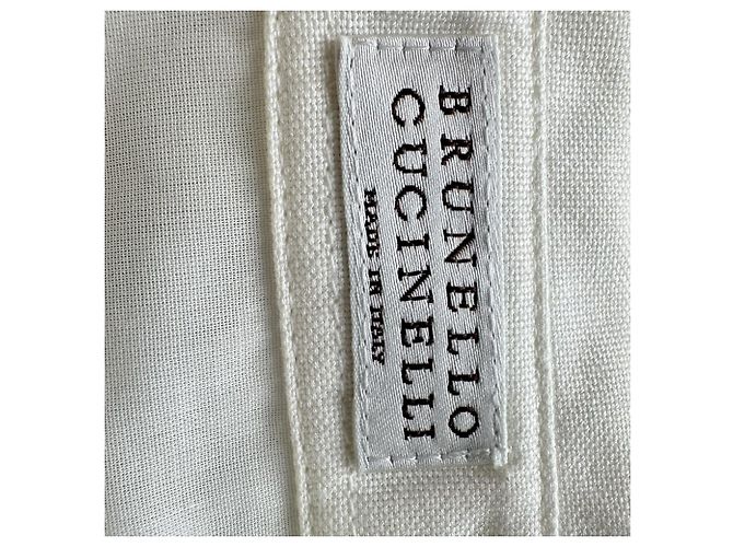 Camisa de botones ocultos Brunello Cucinelli en algodón blanco - vista 4