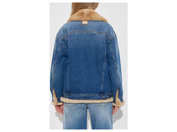 Dolce & Gabbana Chaqueta vaquera acabada con piel de conejo - vista 2