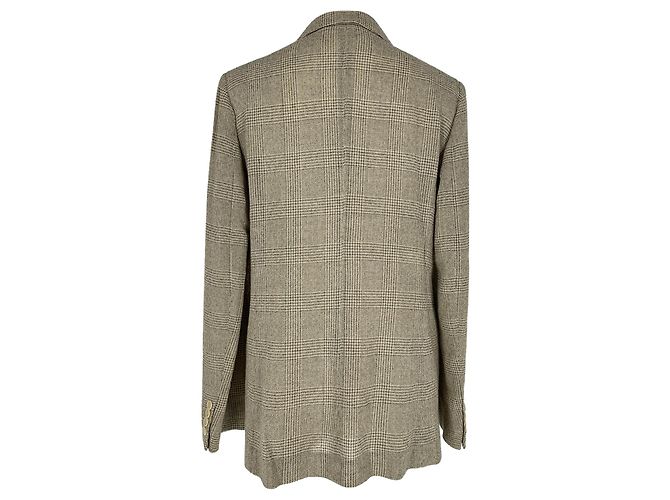 Max Mara karierter einreihiger Blazer Beige Wolle - Ansicht 3
