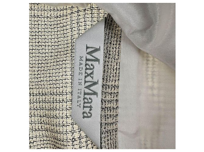 Max Mara karierter einreihiger Blazer Beige Wolle - Ansicht 4