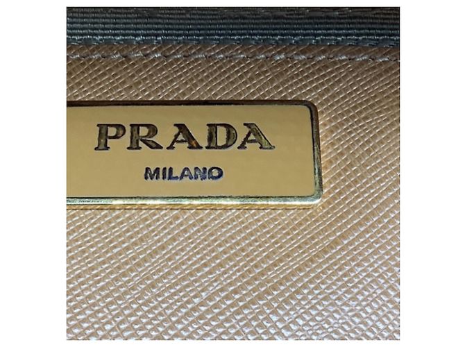 Borsa Tote Prada Galleria Medium con doppia zip in pelle Saffiano marrone - vista 14