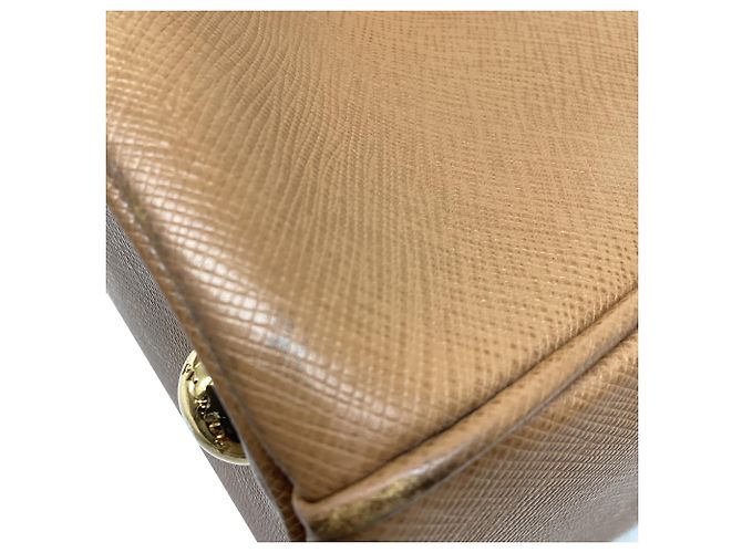Borsa Tote Prada Galleria Medium con doppia zip in pelle Saffiano marrone - vista 7