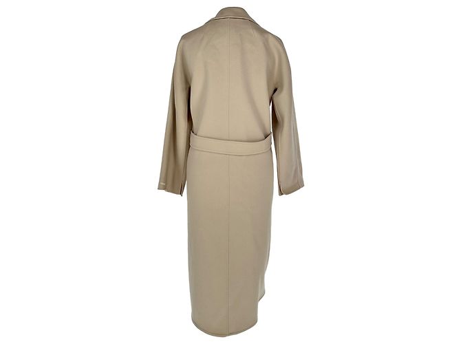 Abrigo con cinturón S Max Mara en lana beige - vista 5