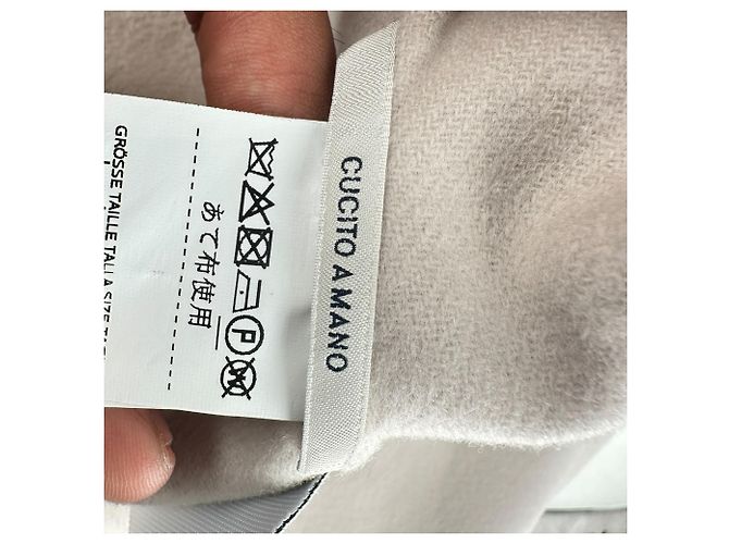 Abrigo con cinturón S Max Mara en lana beige - vista 7
