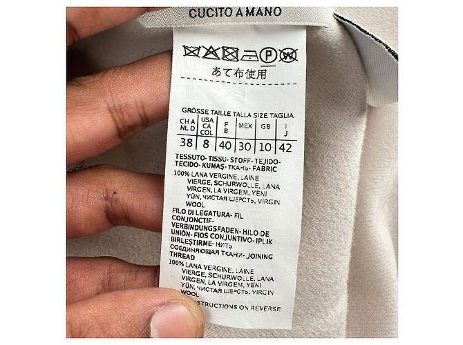 Abrigo con cinturón S Max Mara en lana beige - vista 8