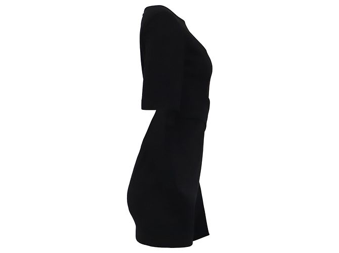 Alice + Olivia Wickel-Minikleid mit Boot-Ausschnitt aus schwarzem Polyester - Ansicht 3