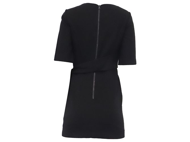 Alice + Olivia Wickel-Minikleid mit Boot-Ausschnitt aus schwarzem Polyester - Ansicht 4
