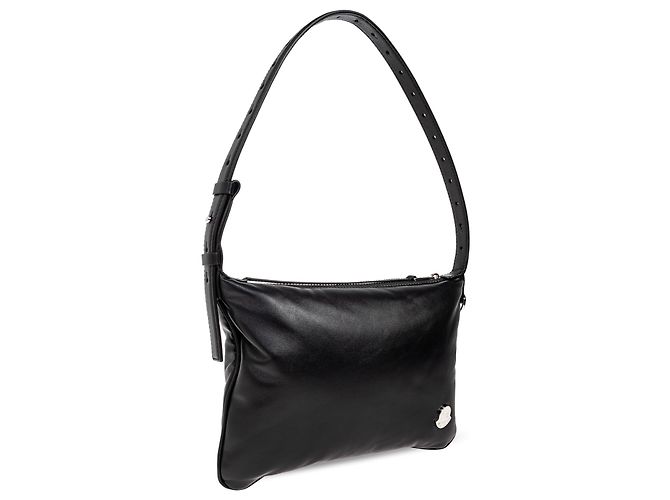 Borsa a tracolla Moncler in pelle nera - vista 2